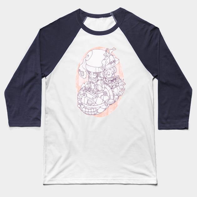 pine apple machine Baseball T-Shirt by makapa